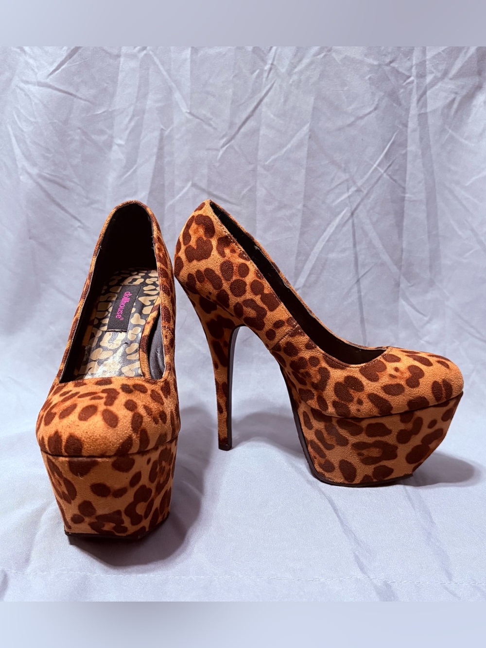 Leopard Platform Stilettos Dollhouse Provoke Hidden Platform Pumps Y2K Clubwear